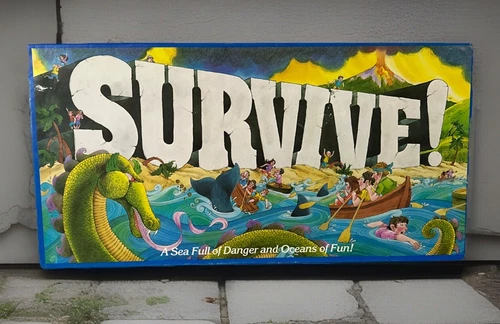 Vintage New Open Box Survive! Parker Bros 1982 Original Board Game Complete