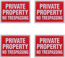8 Private Property no Trespassing Sign 9 x 12 Inch 1 Pack
