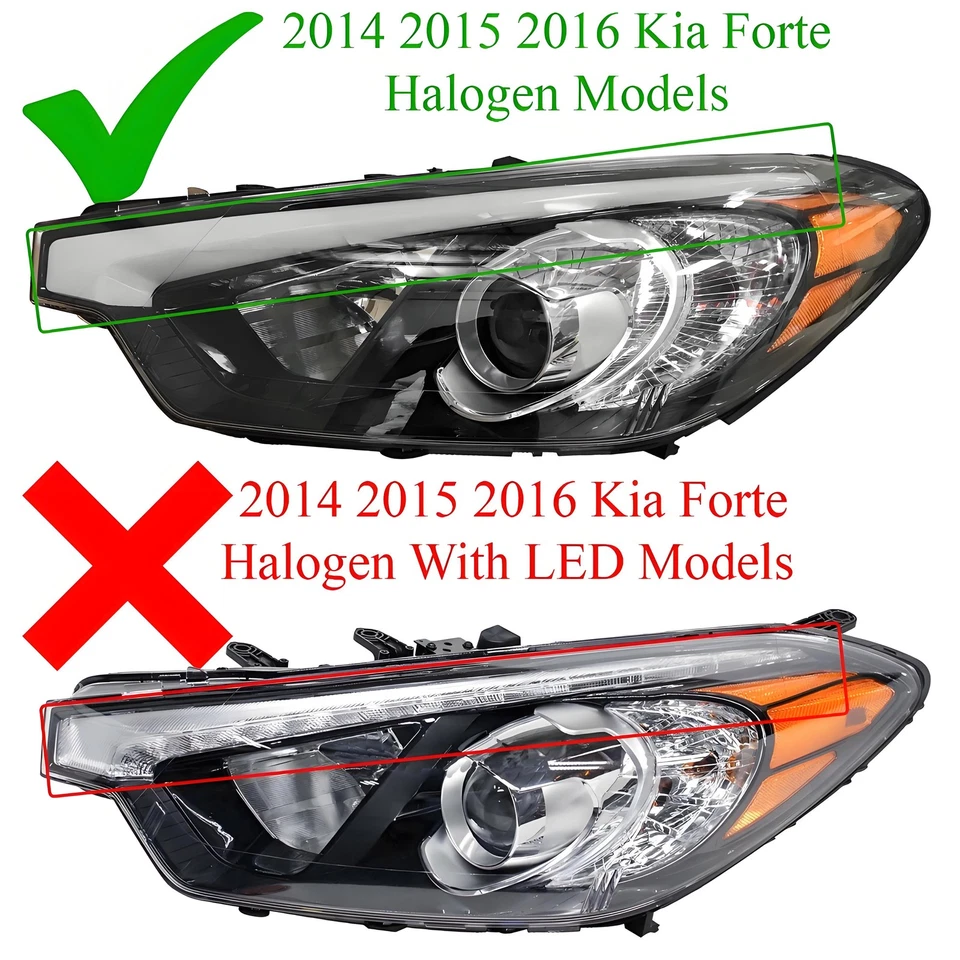 For 2014-2016 Kia Forte Forte Koup Forte5 1.6L 1.8L 2.0L Headlight Lamp W/ Bulbs - Imagem 4 de 4