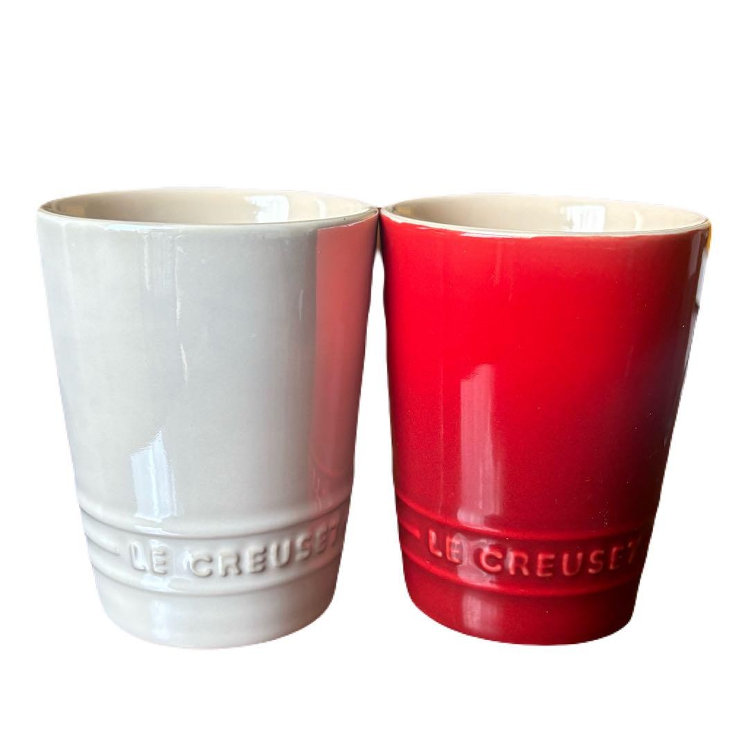 Juego de 2 vasos Le Creuset 240 ml / blanco rojo