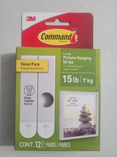 Command Large Picture Hanging Strips, 12 Pairs 24-Command Strips , Damage-Free