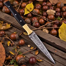 CUSTOM HAND MADE FORGED DAMASCUS STEEL BOOT KNIFE DAGGER HUNTING 871