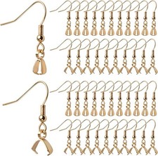 50pcs Stainless Steel Earring Hooks Hypoallergenic French Wire gold