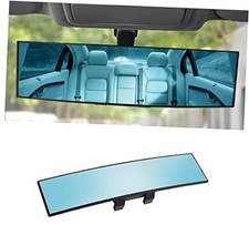 XINLIYA Car Rearview Mirror, 12 Inch Panoramic Wide Angle Anti-Glare, Clip Blue