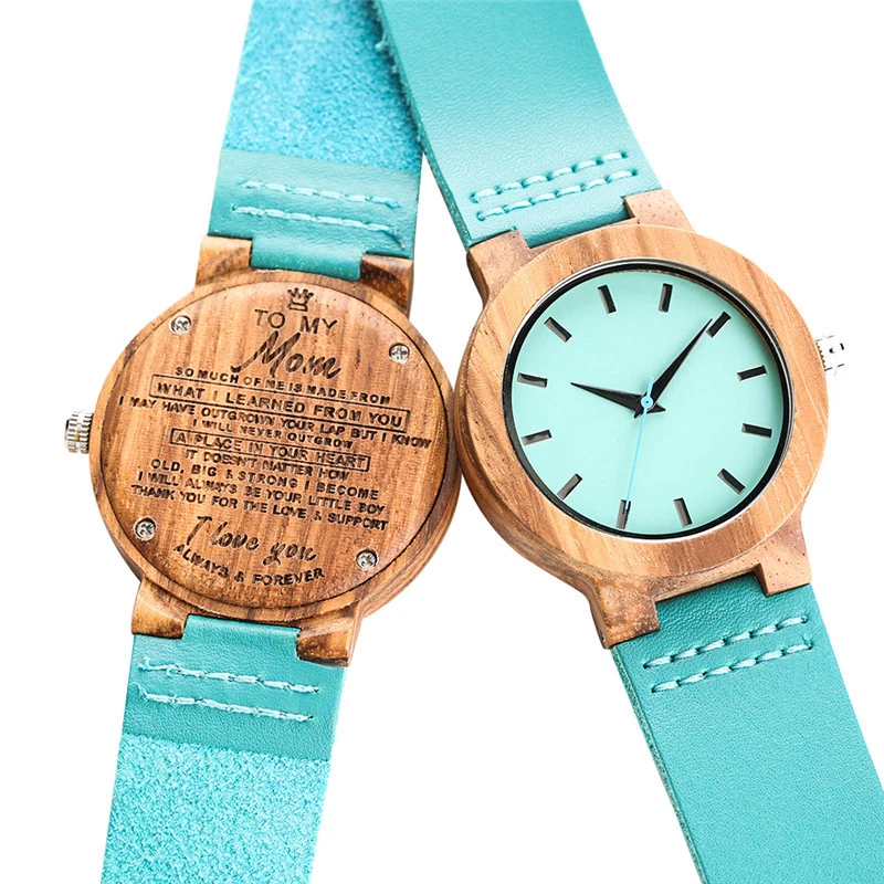 Engraved wooden clearance watch
