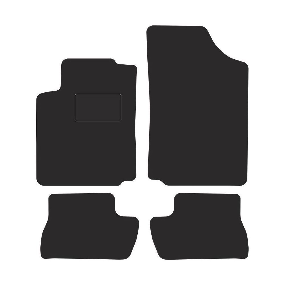 Tapis de sol moquette velours noir STREAK voiture Citroen C2 2003