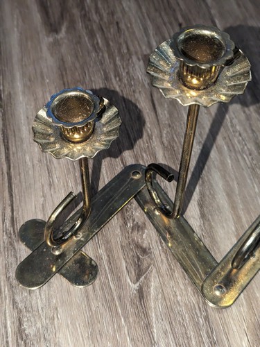 Vintage MCM Candelabra w/ 5 Candlestick Candle Holders Adjustable Folding Brass - Picture 4 of 11
