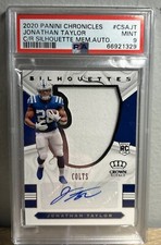 Jonathan Taylor  2020 Crown Royale Silhouettes RC Rookie Patch Auto # /99 PSA 9