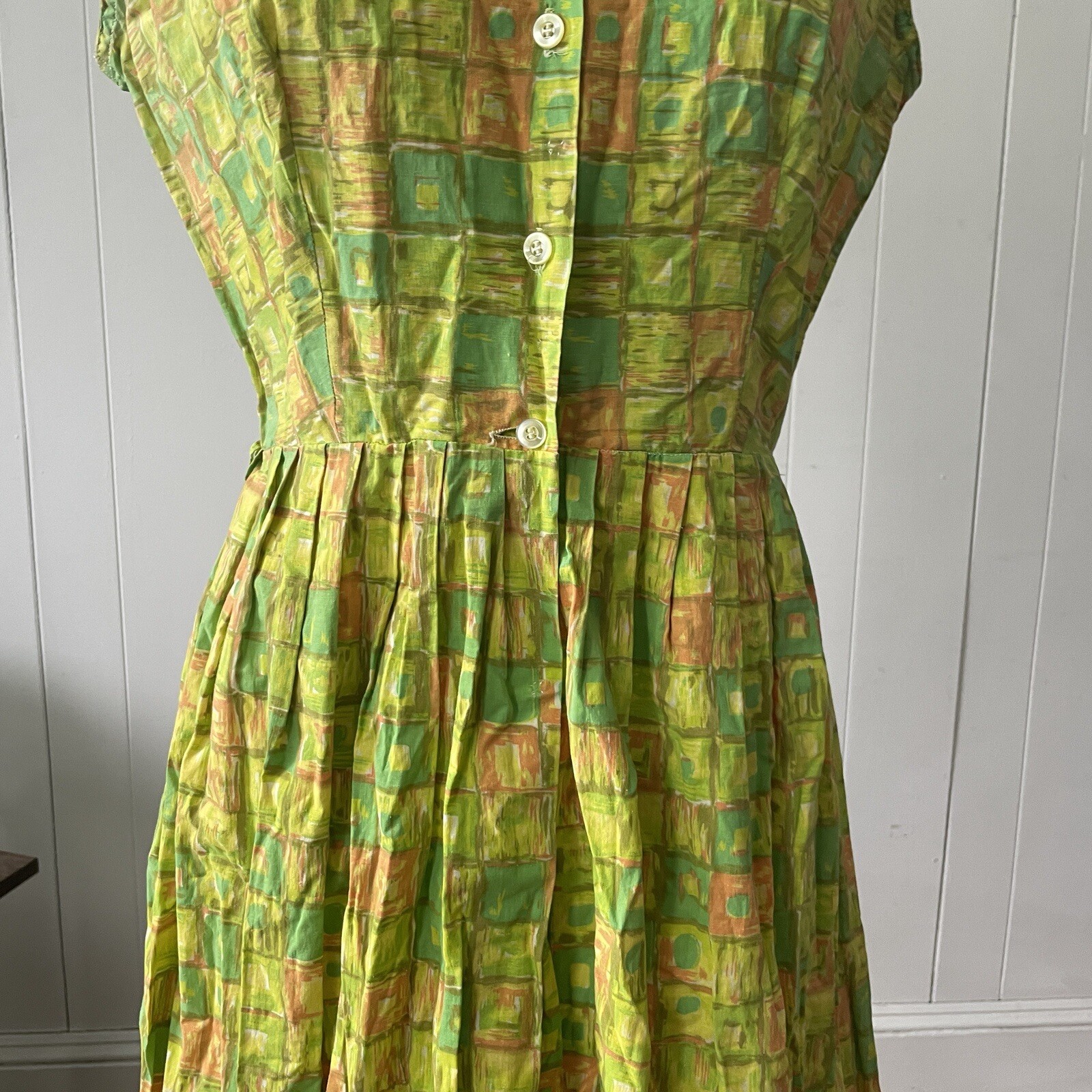Vintage 1950s Novelty Print Cotton House/Day Dress At… Gem
