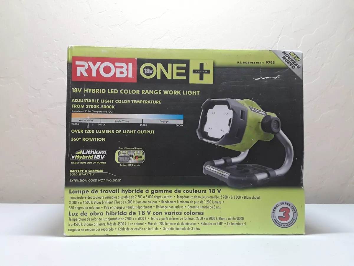 Ryobi P795 18 Volt ONE Plus Hybrid LED Color Range Adjustable Work
