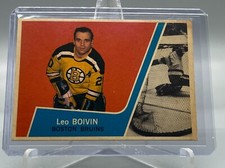 1963-64 TOPPS SET-BREAK #5 LEO BOIVIN BRUINS HOCKEY CARD EX