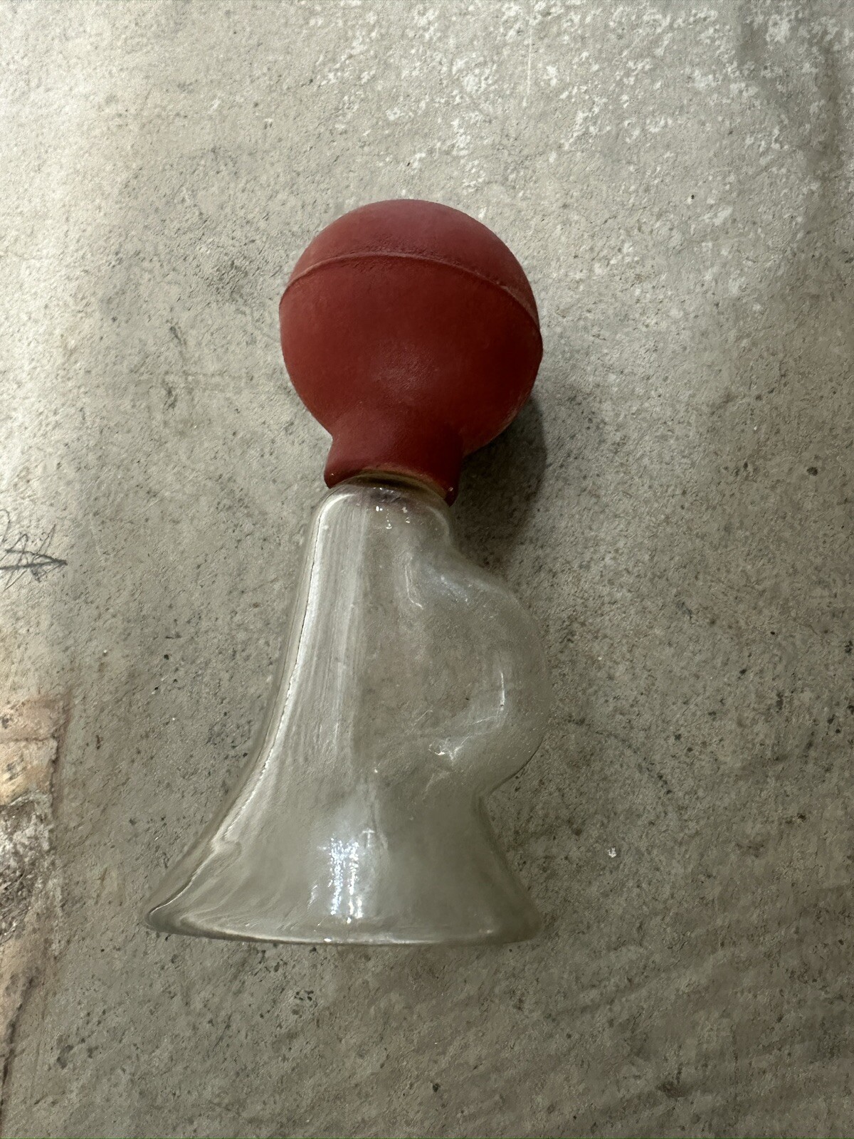 Breast Pump Glass Nursing Baby Feeding Bottle With Rubber Ball Suction 1950’s-image