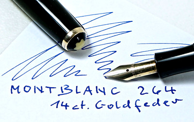 Alter MONTBLANC 264 Kolbenfüller, 14 ct Goldfeder M,  50er J. techn.OK.    (F64)