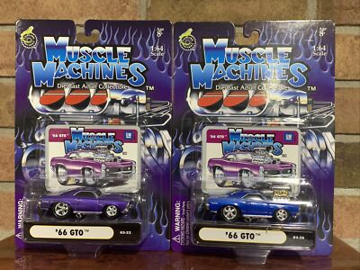 66 GTO MUSCLE MACHINES SET OF 2 DIE-CAST ADULT COLLECTION 1:64