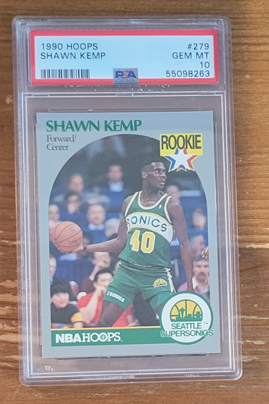 1990 Hoops #279 Shawn Kemp Rookie PSA 10 Seattle Supersonics (M)