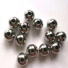 11mm-20mm Stainless Steel Spacer Beads Through Holes Metal Round Ball Crafts