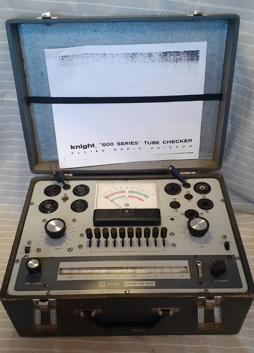 Knight KG-600B tube tester 真空管テスター Vintage Knight model KG-600B Tube Tester in Carry Case w