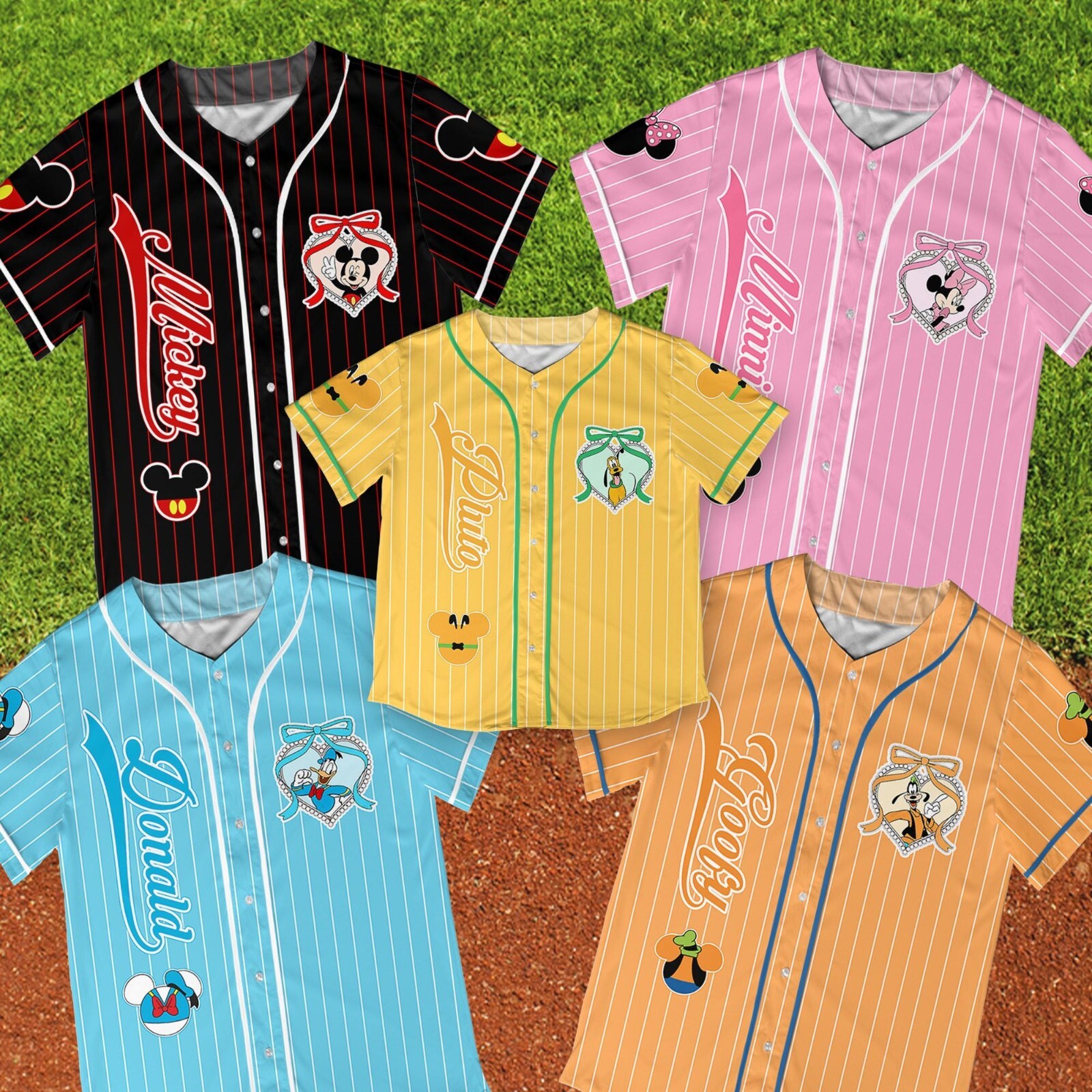 Custom Coquette Mickey Friends Disney Baseball Jersey for Kids and Adults