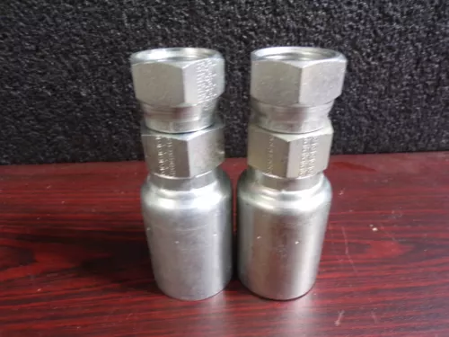 LOT OF 2 EATON WEATHERHEAD 16U-612 HYDRAULIC HOSE COUPLING HOSE (G)