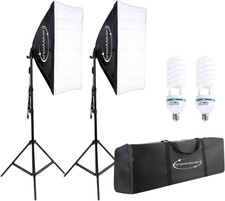 Softbox Lighting Kit, Studio Lights with 2 135W Bulbs 5500K Continuous Photograp