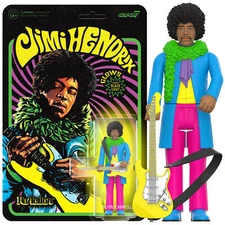 Jimi Hendrix 2023 Handpick Super7 Reaction Blacklight Are You Experienced Figure