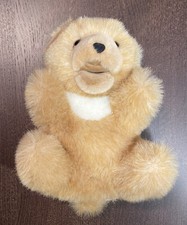 VINTAGE RARE Open Mouth GUND 11" Teddy Bear Hand Puppet 1985. Super soft