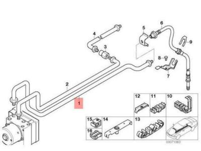 OEM BMW E46 Compact Rear ABS ASC T Brake Pipe 34326754851 Genuine 