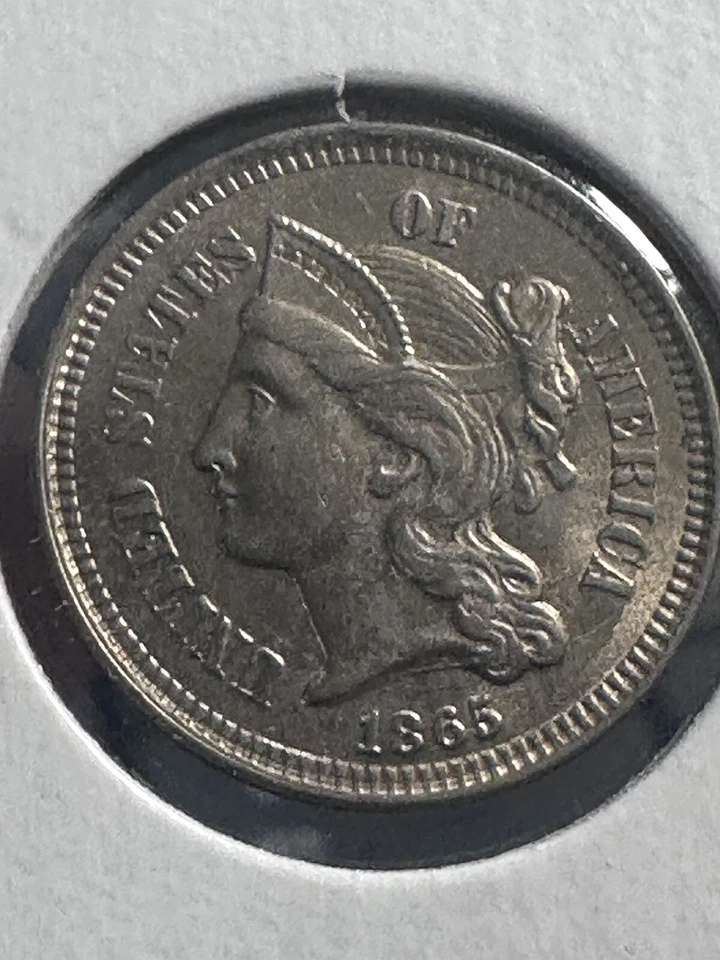 1865 3 cent nickel coin BU Lot #507 - Image 3 of 3