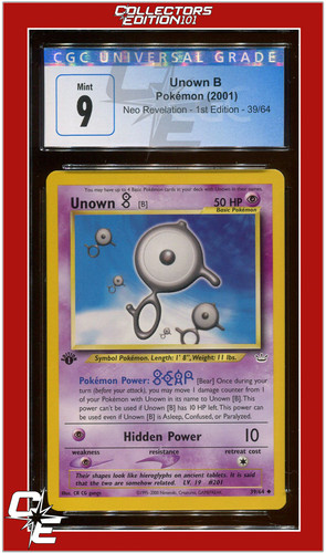 Unown [B] (1st Edition) graded CGC 9 for sale on eBay