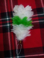 TC Feather Plume Hackle Glengarry Cap White,Green,white/Balmoral plume hackle 6"