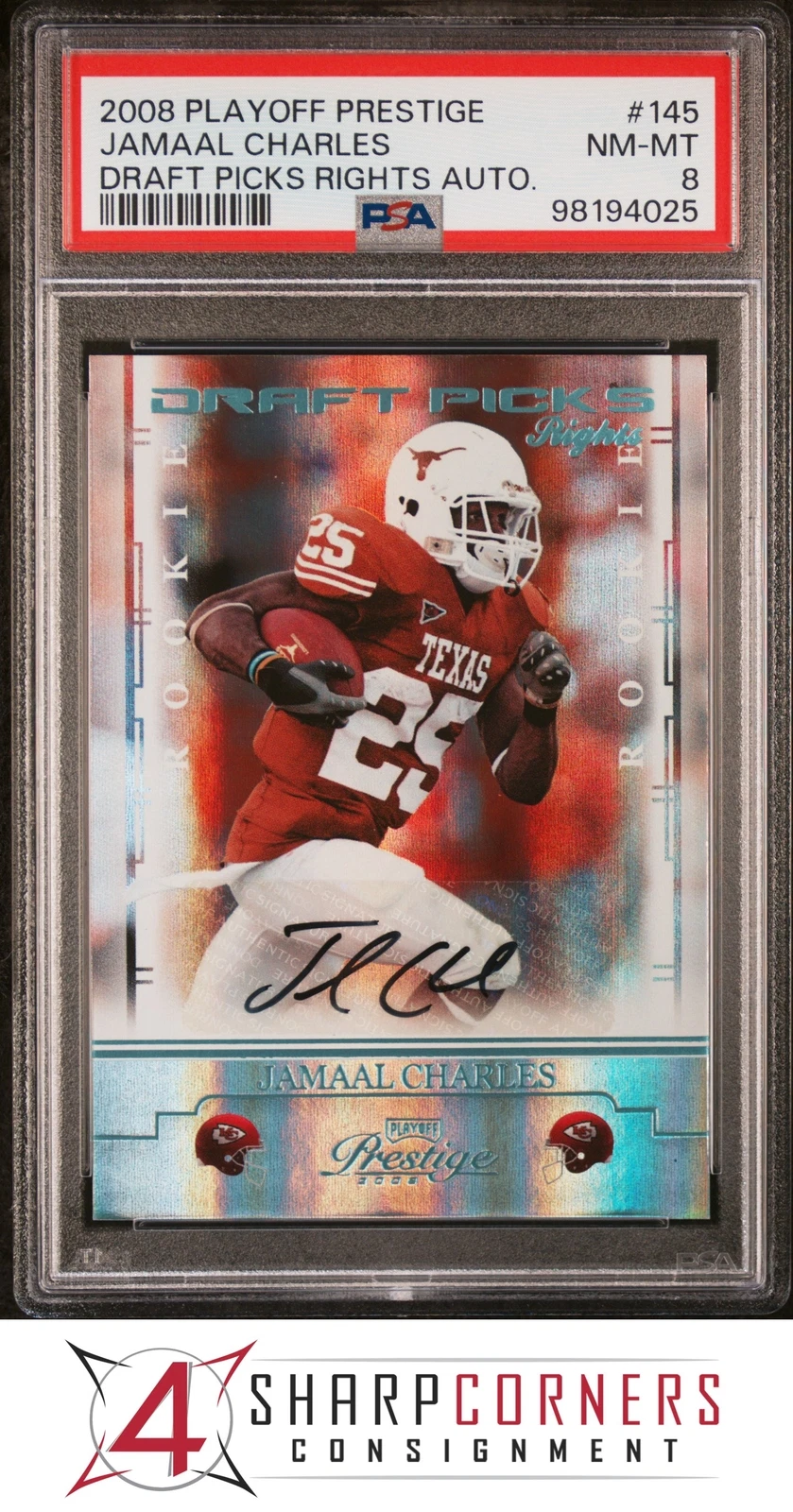 Jamaal Charles Playoff Prestige #145 Draft Picks Rights Autograph
