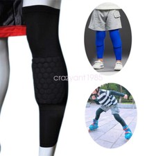 Kids 1pair Sports Basketball Skating Padded Knee Crashproof Leg Sleeve Brace