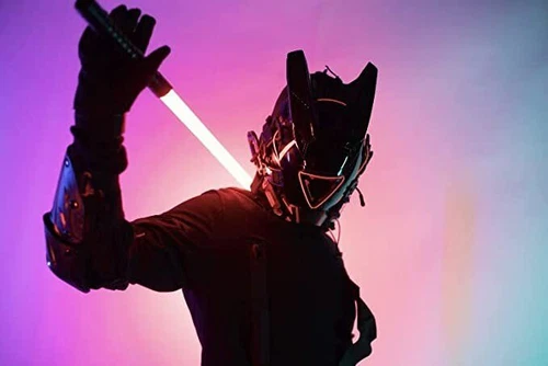 NEW Cyberpunk Helmet Mask with Light Halloween Helmet Cosplay Cyberpunk Costume - Picture 8 of 11
