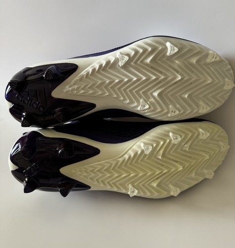 adidas Men’s 13 ADIZERO Low Top Football Cleats College Purple/White HP8751 NEW - Picture 7 of 8