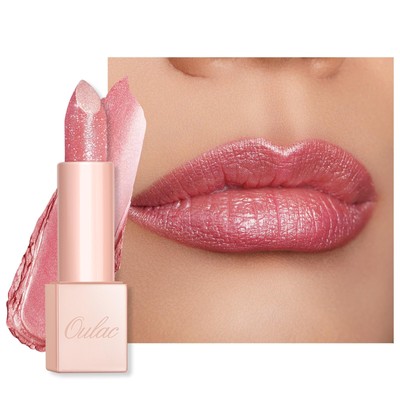 Oulac Moisturizing Pink Lipstick for Women - Tinted Lip Balm with Shimmmer Li...