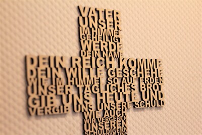 Vater Unser Gebet Holz Kreuz Geschenk Wandschmuck Wandkreuz Deutsch Deko