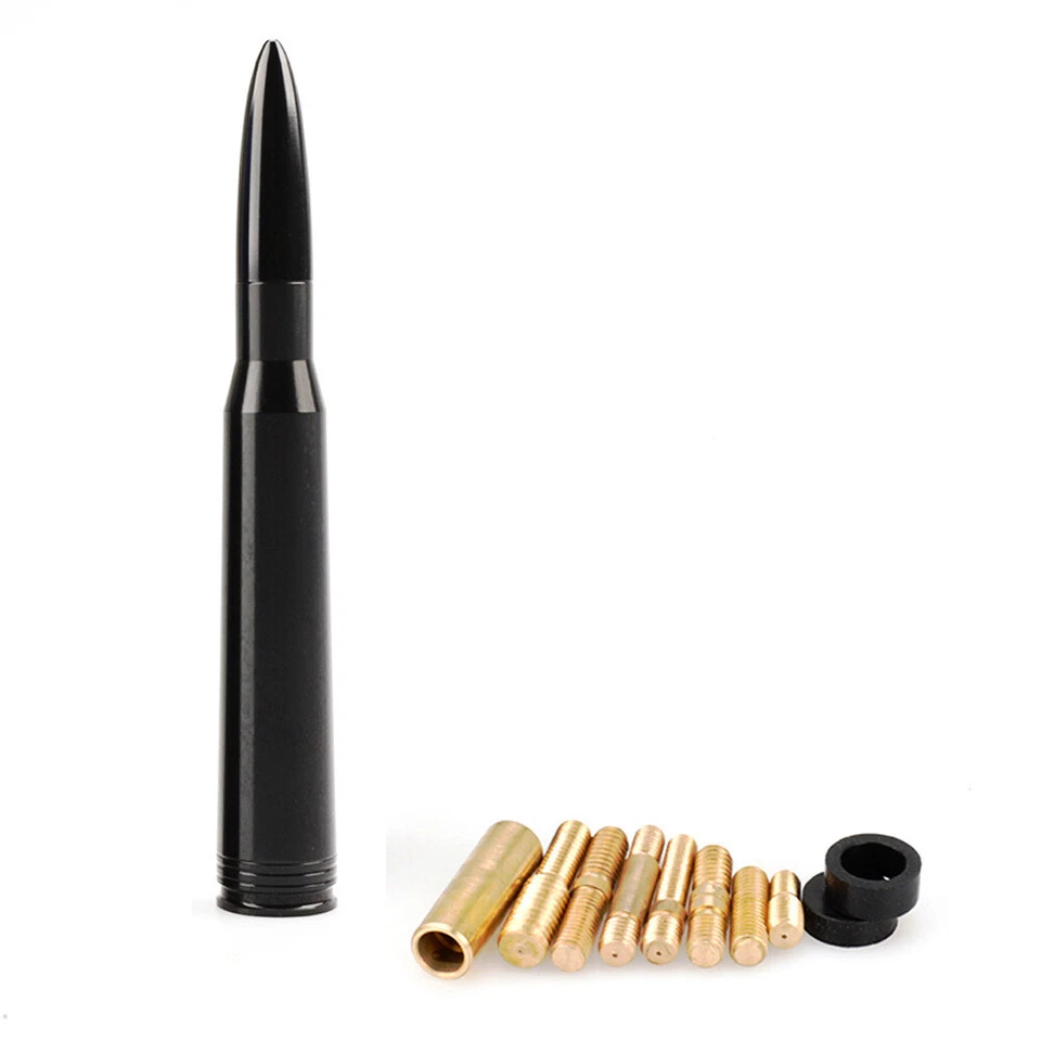 Kit negro antena corta aluminio munición bala calibre 50 Ford F150 Raptor Foto 2 de 4