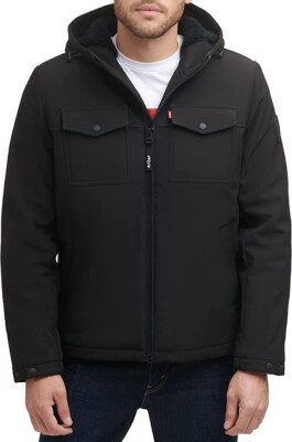 【良品】リーバイス LEVI'S SHERPA LINED PARKA 紺 L Levi's Men's Arctic Cloth Sherpa Lined Parka, Soft Touch