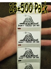 "DON'T TREAD ON ME" Stickers 25-500 Pack Label decal pro 2A arms decal rights