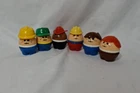 VTG Little Tikes Chunky Little People Chubby Fisher Price Set Of 6, Fireman