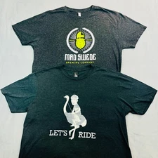 Mad Swede Brewing Co + Lets Ride Ostrich Cowboy Graphic Tees Mens XL Gray Bundle