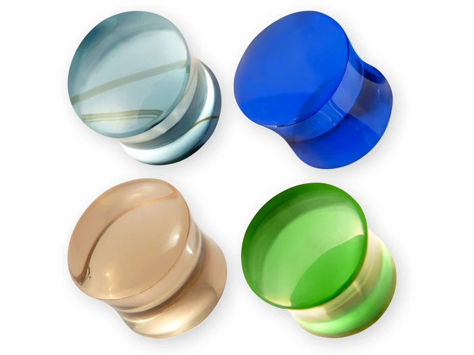 FLY STYLE Ohr Plug Obsidian Glas Flesh Tunnel Piercing Schmuck 4-20 mm