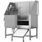 50" Dog Grooming Bath Tub Stainless Steel Pet Wash Station w/ Non-Slip Ramp