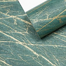 Image of Green Marble Wallpaper Emerald Metallic Gold Shimmer Thick Vinyl Feature Wall
