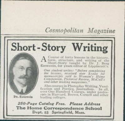 1915 Short Story Writing Dr J Berg Esenwein Catalog Offer Courses Ad CO7