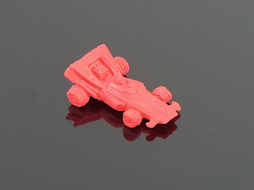 DIENER SUPER WHEELS FORMULA F1 ORANGE PENCIL TOPPER RACE CAR ERASER – 1970’S