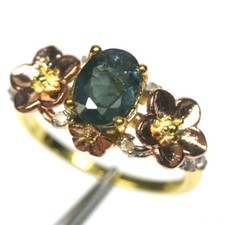 Heated Green Sapphire Cubic Zirconia Ring 925 Sterling Silver Size 6.75