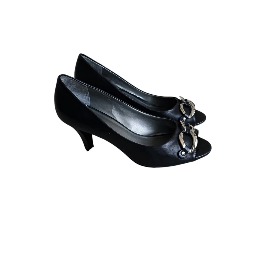 Zapatos de vestir Croft Barrow Christy de cuero negro sin cordones para mujer talla 8M de EE. UU. Foto 4 de 4