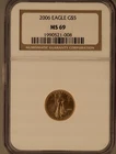 2006 G$5 1/10 oz Gold American Eagle - NGC MS 69 -