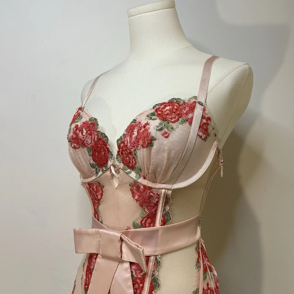 Y2K Victoria’s Secret Suave Niña Coqueta Rosa Bustier Corsé Top Mujer’s 36C Foto 3 de 4